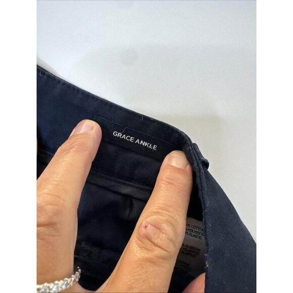 Jones New York Grace Ankle Pants Size 6 Women's Slim Fit Navy Blue - Picture 7 of 14